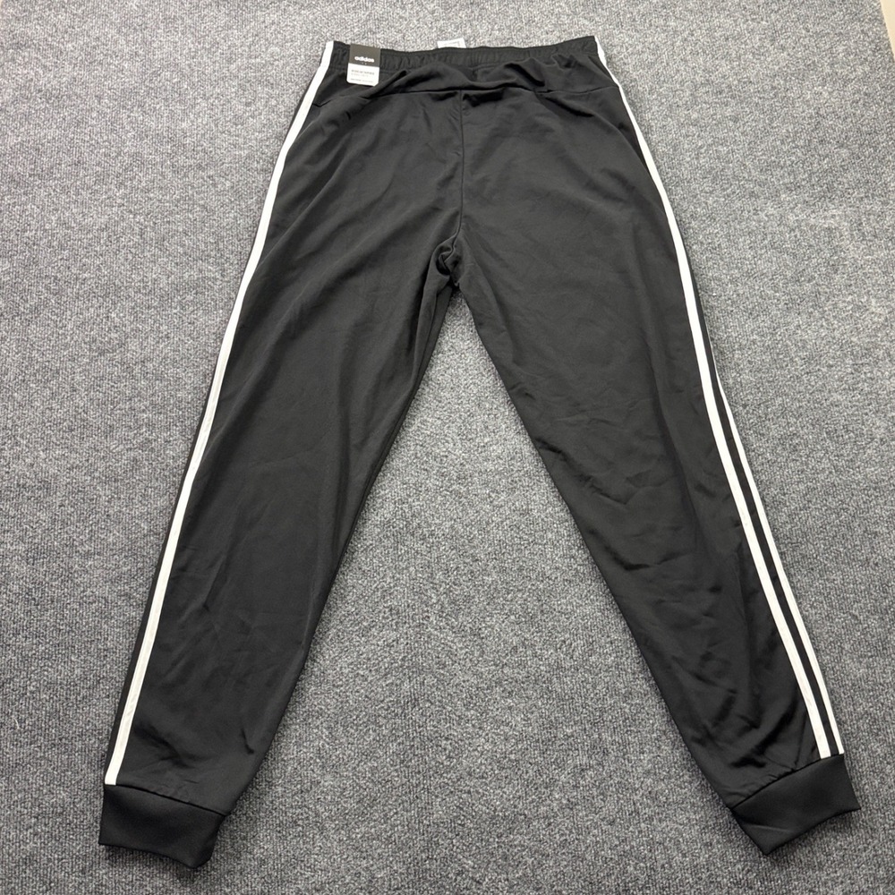Adidas Essentials 3-Stripes Tricot Track Pants Mens M Black Tapered Jogger - Picture 3 of 14